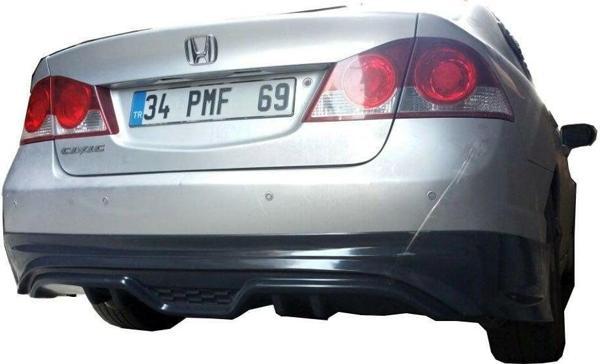Honda Civic Uyumlu Fd6 (2006-2011) Custom Arka Tampon Eki - Difüzör (Plastik) - Image 1