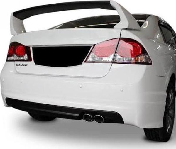 Honda Civic Uyumlu Fd6 (2006-2011) Mugen Arka Tampon Eki - Difüzör (Plastik) - Image 1