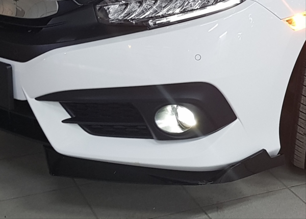 Honda Civic Uyumlu Fc5 2016-2020 Çıkıntılı Ön Flap Piano Black Dizayn B - Image 1