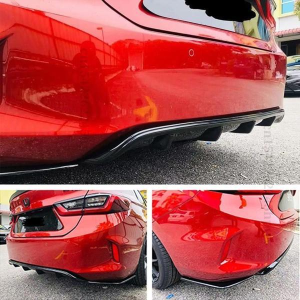 Honda City Uyumlu Difüzör Ve Flap Seti Pianoblack 2020+ Parça - Image 1