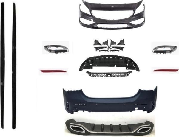 Mercedes W117 Uyumlu Cla Serisi Oem Amg Set (Ön Arka Tampon, Diamond Panjur Marşpiyel Egzozlar) - Image 1