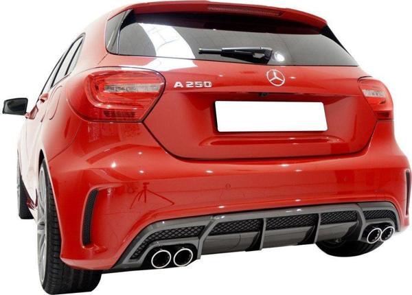 Mercedes A Uyumlu Serisi W176 (2012-2015) Amg A180 A200 A250 Arka Tampon Eki - Difüzör (Plastik) - Image 1