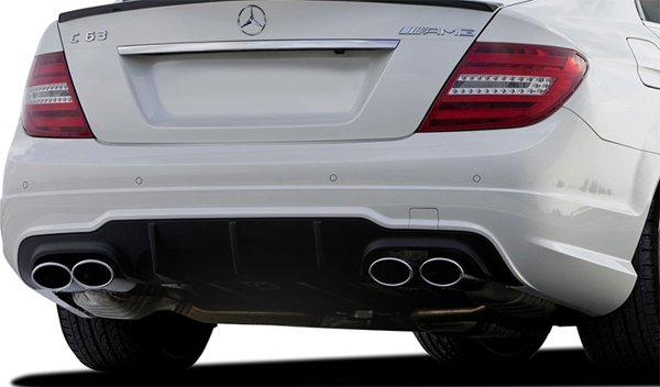 Mercedes C Uyumlu Serisi W204 (2012-2014) Makyajlı Arka Tampon Eki - Difüzör (Plastik) - Image 1
