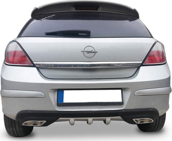 Opel Astra Uyumlu H Egzoz Görünümlü Universal Arka Tampon Eki - Difüzör (Plastik) - Image 1