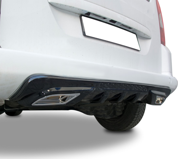 Peugeot Partner Uyumlu Tepee Egzoz Görünümlü Universal Difüzör (Plastik) - Image 1