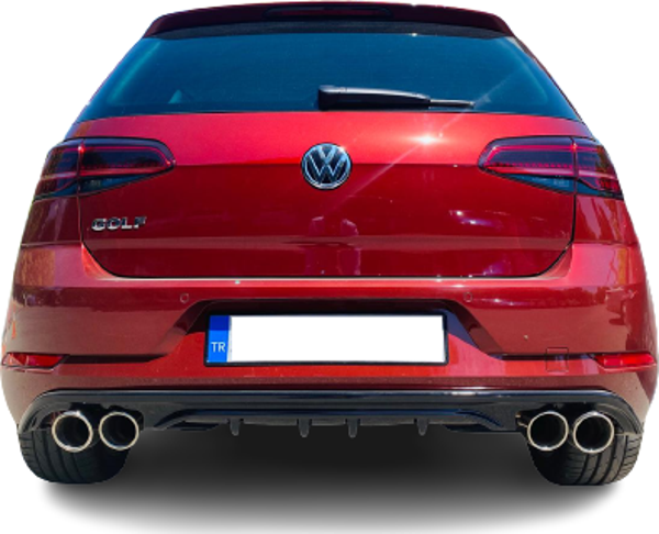 Volkswagen Golf Uyumlu 7,5 (2017-2019) Ps Style Arka Tampon - Difüzör (Plastik) - Image 1