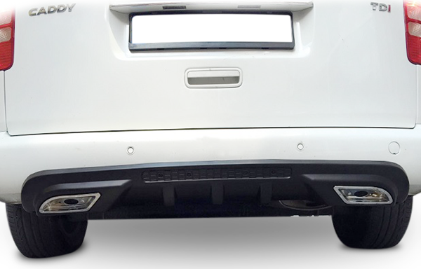 Volkswagen Caddy Uyumlu Egzoz Görünümlü Universal Arka Tampon Eki - Difüzör (Plastik) - Image 1