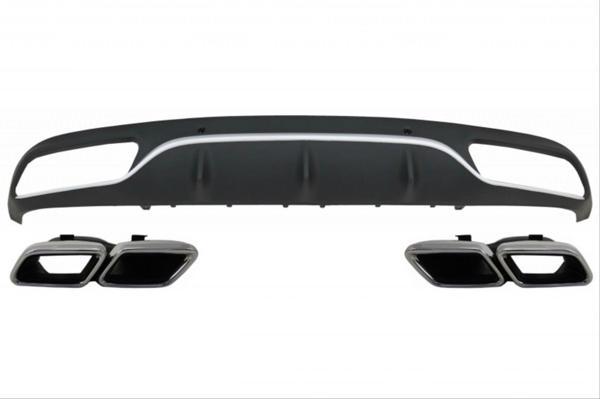 W205 C Uyumlu Serisi (Amg Sedan) İçin C63 Görünüm Difüzör (Mat Gri Çizigili ) Ve Egzoz Seti Parça - Image 1