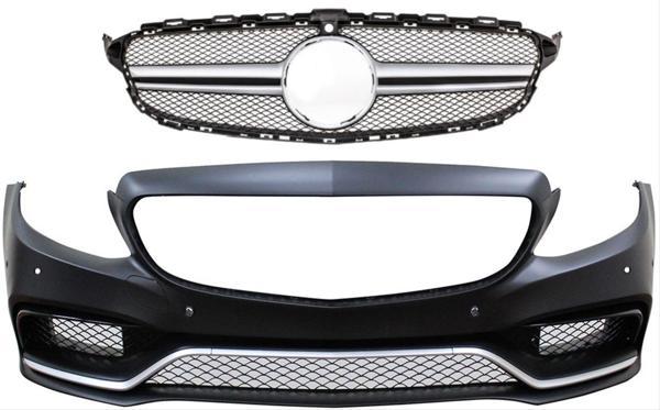 W205 C Uyumlu Serisi İçin C63 Görünüm Ön Tampon Panjur (Silver Trim) Parça - Image 1