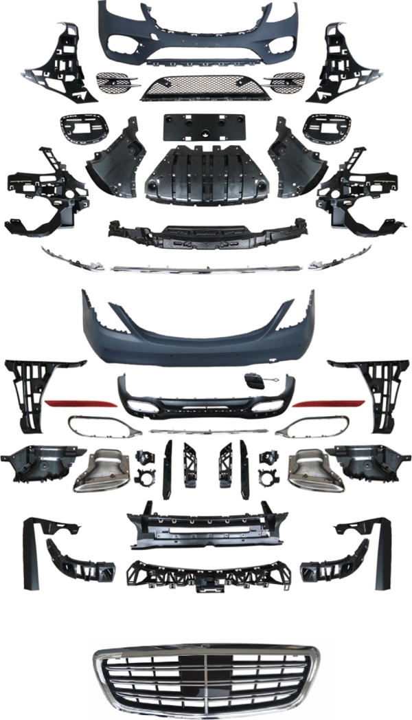 W222 S450 Uyumlu Body Kit (Ön Arka Tampon & Panjur) - Image 1