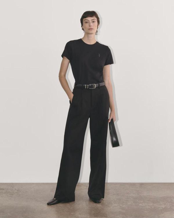 Kozik Kadın Siyah  %100 Pamuk Süprem Rahat Kesim Kadın Spor Tişört - Kısa Kol Kzk-1001 - Image 1