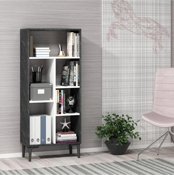 DemonteHome Collegedh Kitaplık Royalmermer Beyaz - Image 1