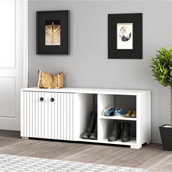 DemonteHome Sarandondh İki̇ Kapakli Ayakkabilik Beyaz - Image 1