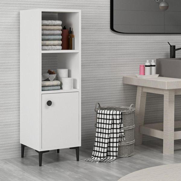 DemonteHome Alonedh Çok Amaçli Banyo Dolabi Beyaz - Image 1