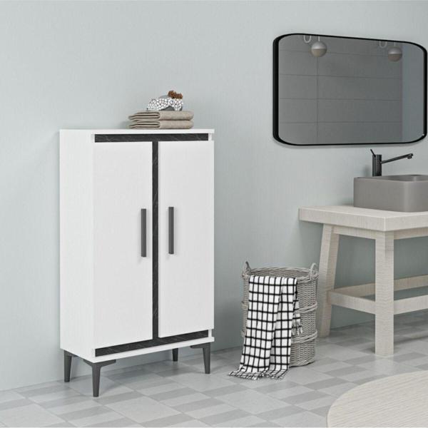 DemonteHome Ni̇tradh Medi̇um Banyo Dolabi Ve Çok Amaçli Dolap Beyaz Royalmermer - Image 1