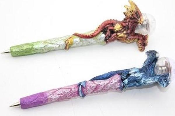 Dragonlu Polyester Işıklı Tükenmez Kalem - Image 1