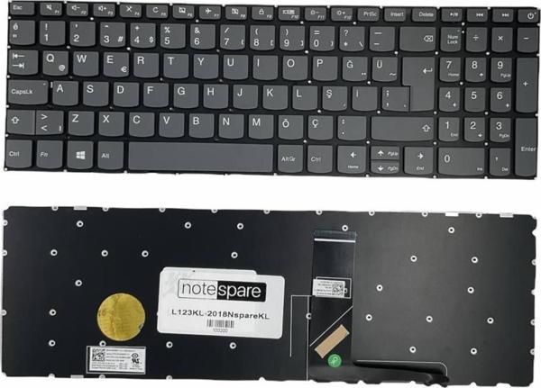 Notespare Lenovo V17 G2 82NX00ECTX002 Uyumlu Klavye Füme TR Power Tuşlu Versiyon - Image 1