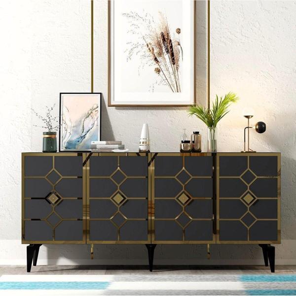 DEMONTE DECOR Çağlaa Konsol Antrasi̇t-Altin - Image 1
