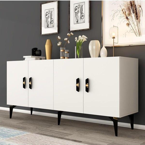 DemonteHome Plusdh 4 Kapaklı Konsol Beyaz - Image 1