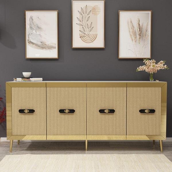 DemonteHome Dark (Kb150) Konsol Beyaz-Hazeran-Altin - Image 1