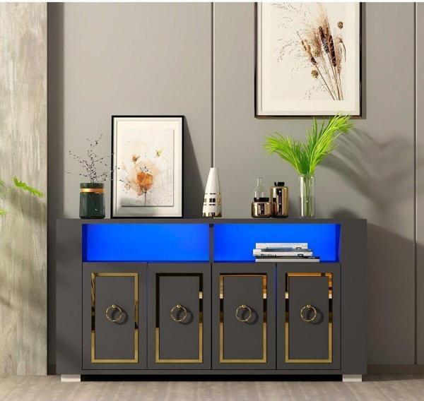 DemonteHome Calvi̇ndh Led Aydinlatmali Konsol Antrasi̇t-Altin - Image 1