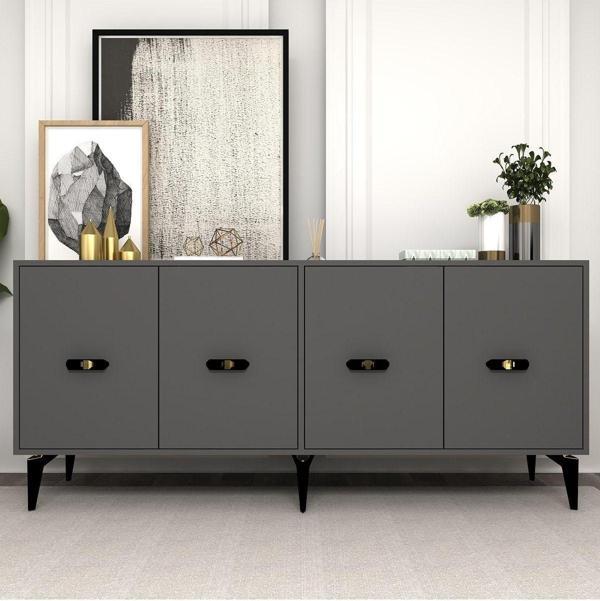 DEMONTE DECOR Fly 180 Cm Konsol (Kx180) Antrasit-Antrasit - Image 1
