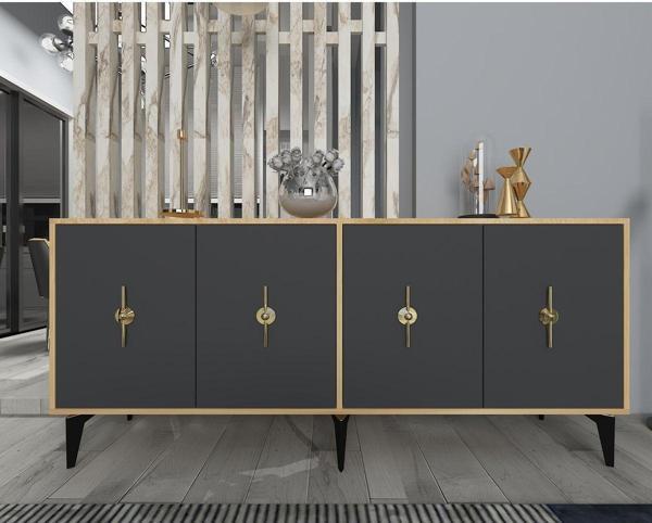 DEMONTE DECOR Figora 180 Cm Konsol (Kx180) Safirmeşe-Antrasit - Image 1