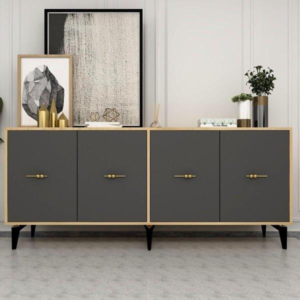 DEMONTE DECOR Sinta 180 Cm Konsol (Kx180) Safirmeşe-Antrasit - Image 1