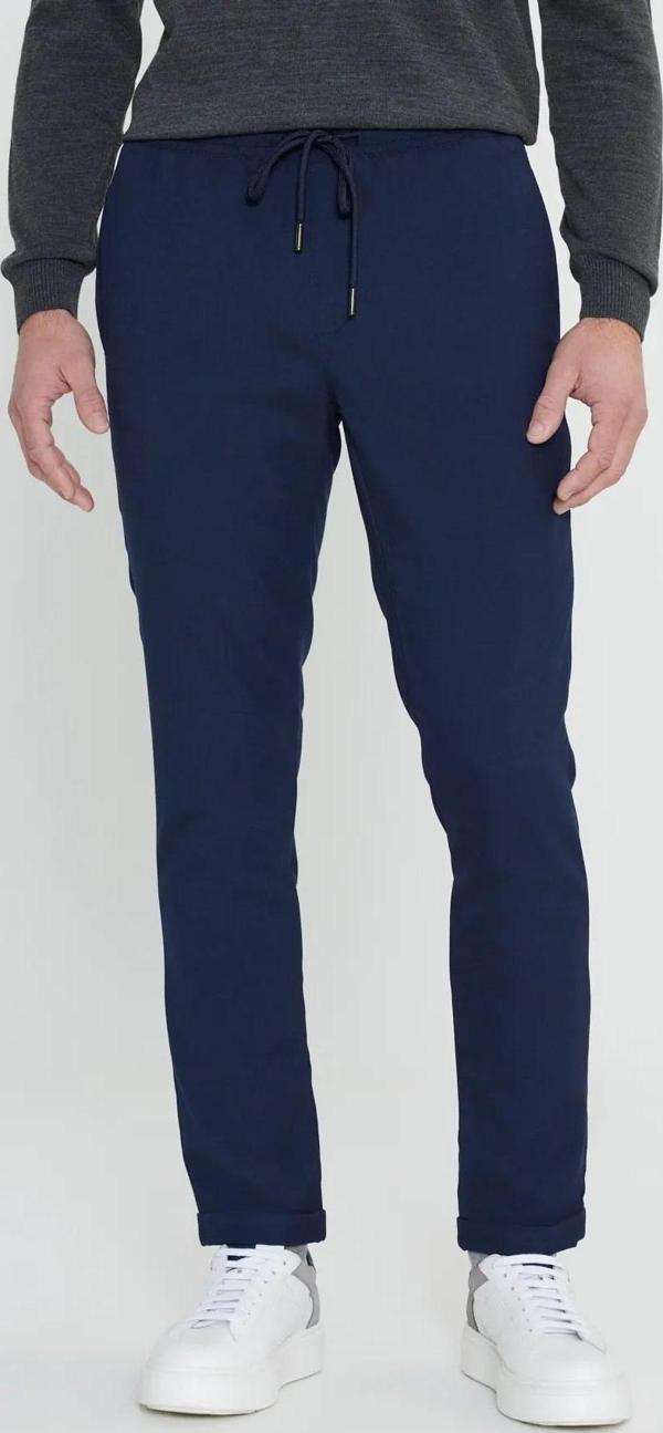 Likralı Esnek Slim Fit Dar Kesim Beli Bağlamalı Yan Cepli Erkek Jogger Pantolon - Image 1
