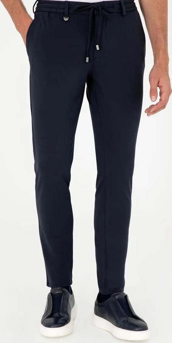 Yazı Slim Fit Likralı Erkek Jogger Pantolon-7115 - Image 1