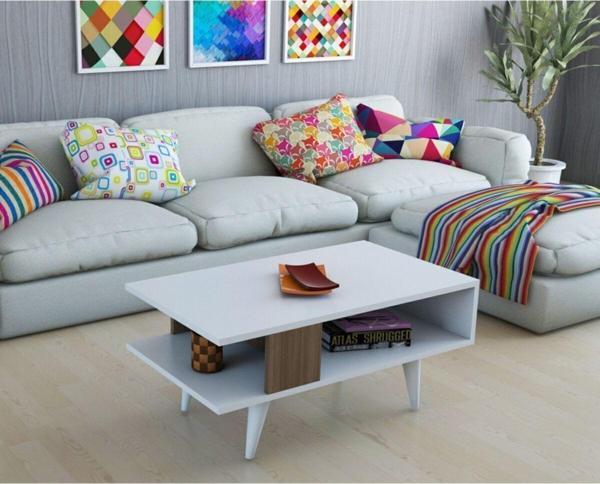 DemonteHome Deryadh Orta Sehpa Beyaz Cevi̇z - Image 1