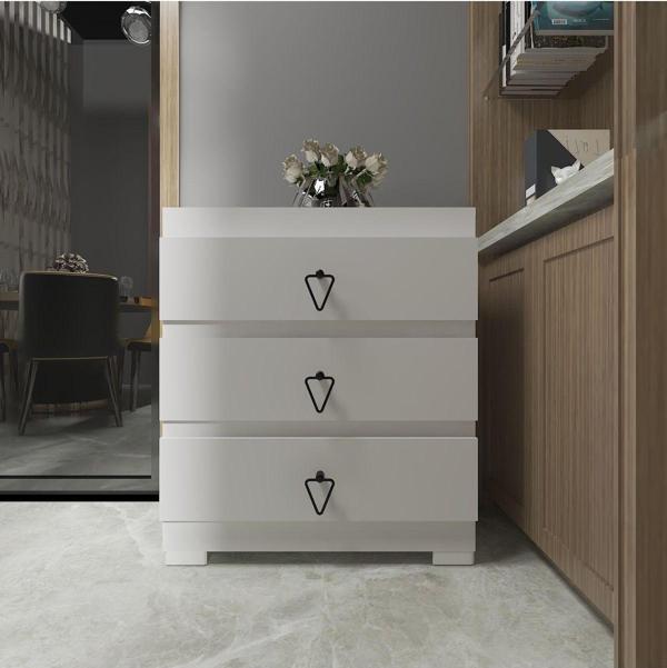 DemonteHome Ni̇rvanadh (S) 3 Çekmeceli̇ Şi̇fonyer Beyaz - Image 1