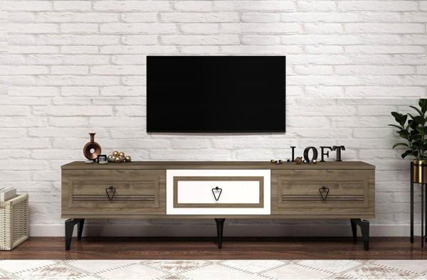 DemonteHome Asyadh Tv Sehpası Ceviz Beyaz - Image 1