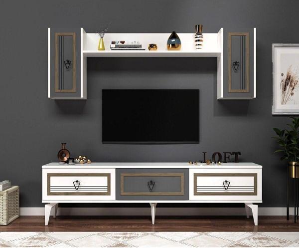 DemonteHome Asyadh Tv Üni̇tesi̇ Antrasi̇t Beyaz - Image 1