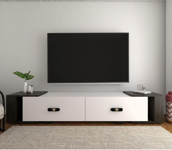 DemonteHome Cherrydh Tv Sehpasi Beyaz Cevi̇z - Image 1