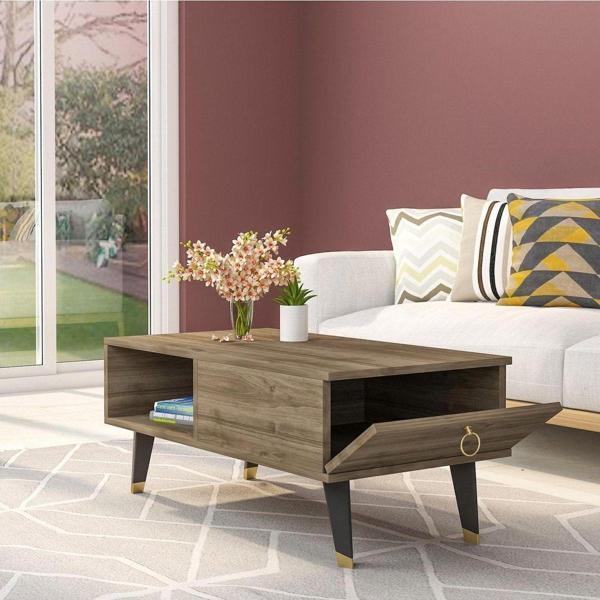 DemonteHome Deluxdh Bi̇r Rafli Orta Sehpa Cevi̇z - Image 1