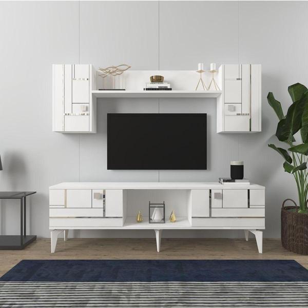 Demonte Home Maderadh Tv Üni̇tesi̇ Beyaz Gümüş - Image 1