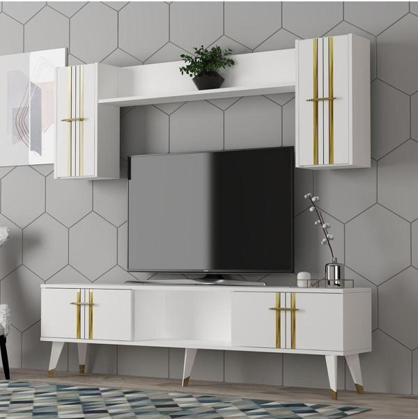 DemonteHome Aseldh Tv Üni̇tesi̇ Takimi Beyaz-Altin - Image 1