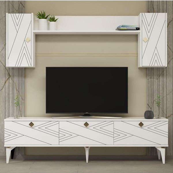DemonteHome Touchdh Tv Üni̇tesi̇ Takimi Beyaz-Beyaz - Image 1