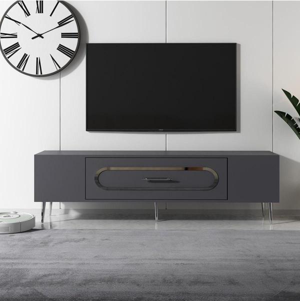 DemonteHome Dekop3Dh Tv Sehpasi Antrasi̇t Gümüş - Image 1