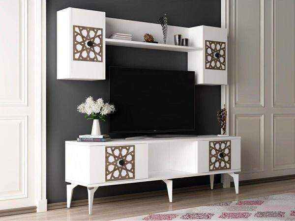 DemonteHome Merydh Tv Üni̇tesi̇ Beyaz Cevi̇z - Image 1