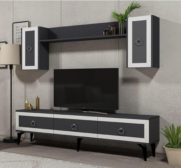 DemonteHome Selendh Tv Üni̇tesi̇ Takimi Antrasi̇t-Beyaz - Image 1
