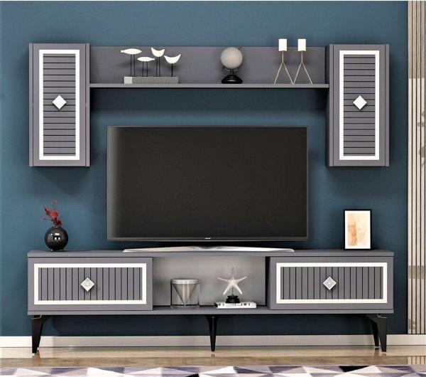 DemonteHome Ni̇ldh 150 Cm Tv Üni̇tesi̇ Antrasi̇t Gümüş - Image 1