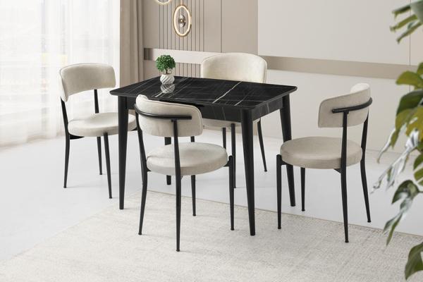 Açılır 60x100 Cm Mini Silva Sonata Masa  4 Adet Gözde Sandalye Takım - Image 1
