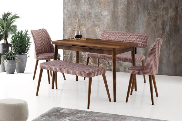 Açılır Silva Ceviz Masa  + Ekol Bench Takım - Image 1