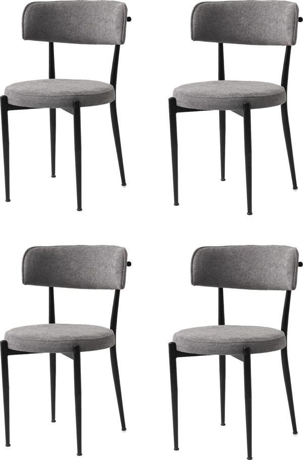 Gözde Sandalye Metal 4 Li Set Cafe,Restaurant,Mutfak,Salon,Yemek Odası Sandalyesi  - Image 1