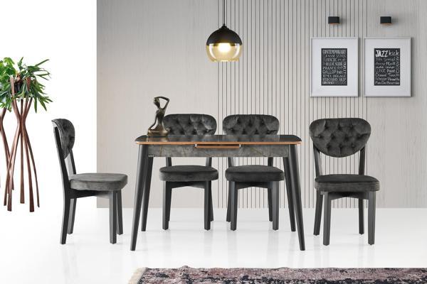 Milano Mdf Aris Masa +4 Adet Gala Sandalye Takım  - Image 1