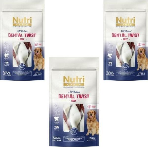 Dental Twist Biftekli Diş Sağlığı Köpek Ödülü 120 gr x 3 Adet - Image 1