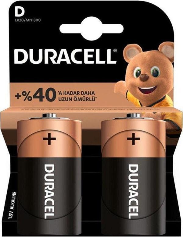 Duracell LR20 MN1300 D Büyük Boy Pil 2'li Paket - Image 1