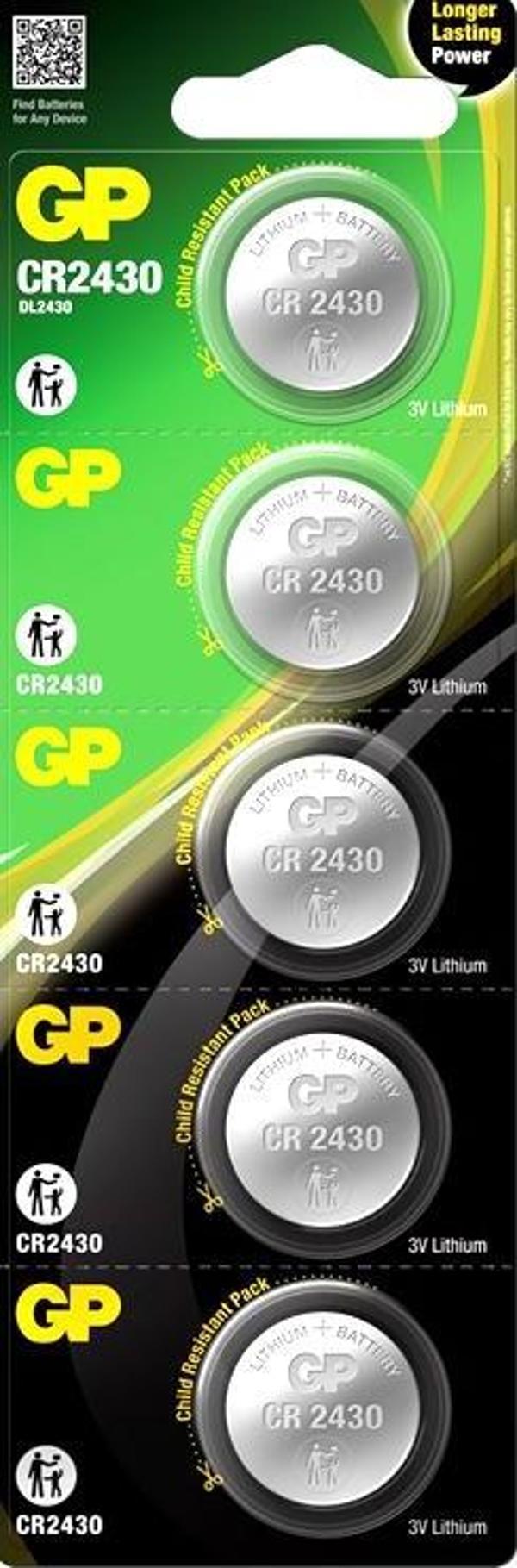 GP CR2430 3V Lityum Pil 5'li Paket - Image 1
